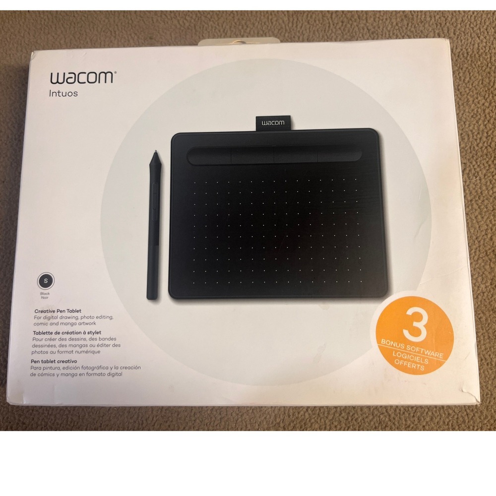 Wacom Intuos Small Creative Pen Tablet Black CTL-4100/K0-AA Graphic Drawing Pad